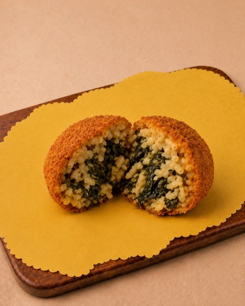 Supplì bianco con cicoria